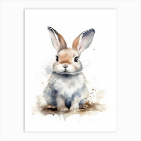Baby Bunny Watercolour Nursery 1 Art Print