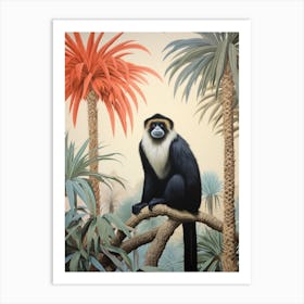 Gibbon Tropical Animal Portrait Art Print