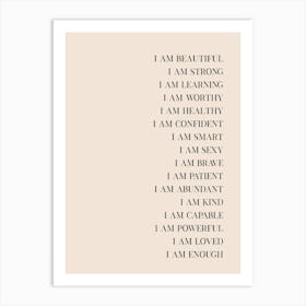 Affirmations for Women Art Print