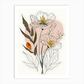 Minimalist Flower Line Art 13 Art Print