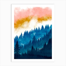 Watercolor Of A Forest Art Print