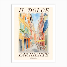 Il Dolce Far Niente Venice, Italy Watercolour Streets 2 Poster Art Print