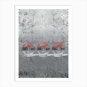 Colour Graffiti style Poke Balls Art Print