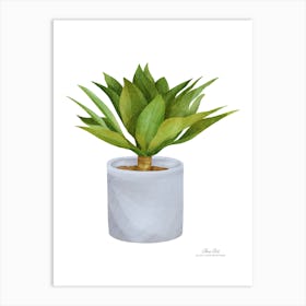 Plant In A Pot.A fine artistic print that decorates the place. Art Print