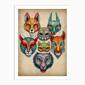 Masks Of The World Art Print