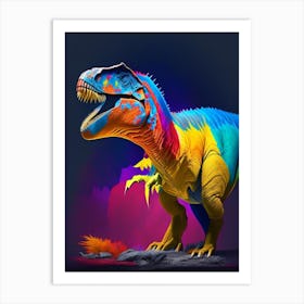 Cryolophosaurus Primary Colours Dinosaur Art Print