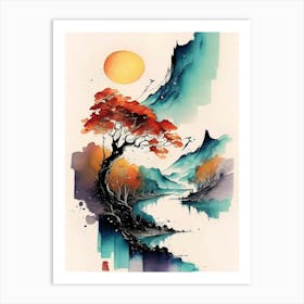 Asian Landscape Painting 1 Art Print