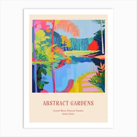 Colourful Gardens Coastal Maine Botanical Gardens Usa 4 Red Poster Art Print