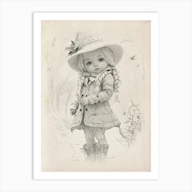 Little Girl In A Hat Art Print