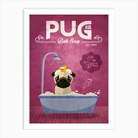 Pug Bath Soap Art Print