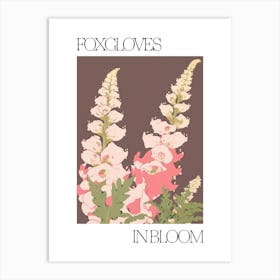 Foxgloves In Bloom Flowers Bold Illustration 4 Art Print