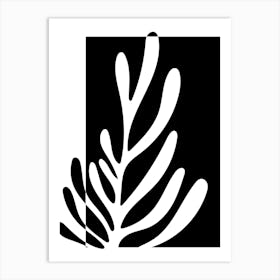 Black And White Leaf 3 Art Print