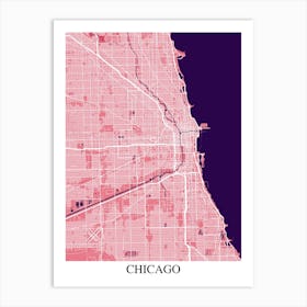 Chicago Illinois Pink Purple Art Print