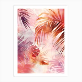 Watercolor Tropical Leaves 1 Art Print