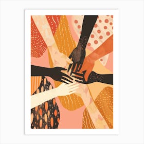 Group Of People Holding Hands 3 Art Print