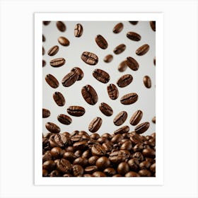 Coffee Beans Falling Art Print