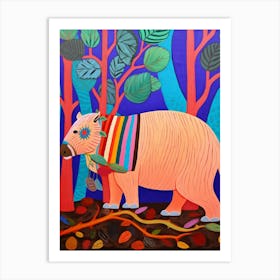Maximalist Animal Painting Capybara 3 Art Print