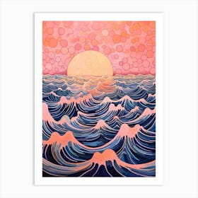 Waves Abstract Geometric Illustration 1 Art Print