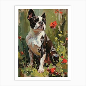 Boston Terrier Acrylic Painting 3 Art Print