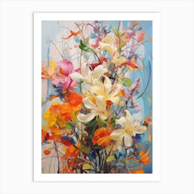 Abstract Flower Painting Honeysuckle 2 Art Print