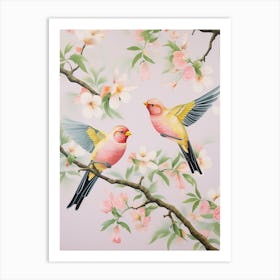 Vintage Japanese Inspired Bird Print American Goldfinch 5 Art Print