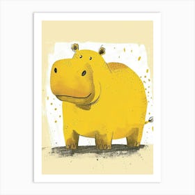 Yellow Hippo 2 Art Print