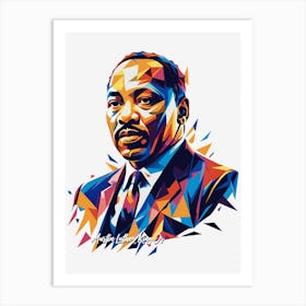 Martin Luther King Jr 02 Portrait WPAP Pop Art Art Print