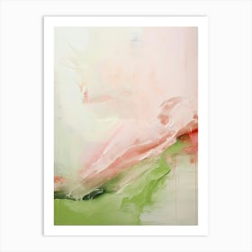 Pink And Green Abstract Raw Painting 0 Art Print