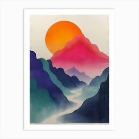 Sunset In The Mountains 47 Art Print