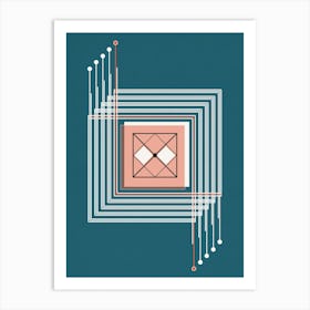 Bauhaus Blue Tapestry Art Print