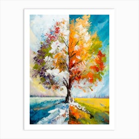 Abstract Interpretation Of The Four Seasons Merging Art Print