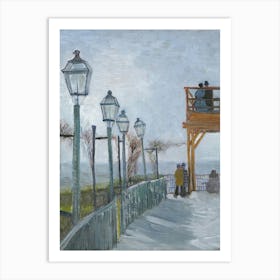 Van Gogh - Terrace And Observation Deck At The Moulin De Blute Fin, Montmartre Art Print