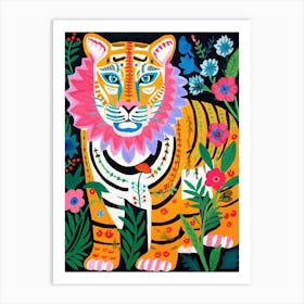 Maximalist Animal Painting Bengal Tiger 1 Art Print