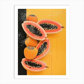 Art Deco Abstract Papaya Art Print