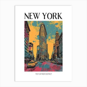 The Flatiron District New York Colourful Silkscreen Illustration 4 Poster Art Print