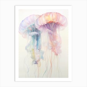 Upside Down Jellyfish Simple Drawing 8 Art Print