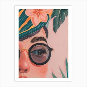 Girl In Sunglasses 24 Art Print