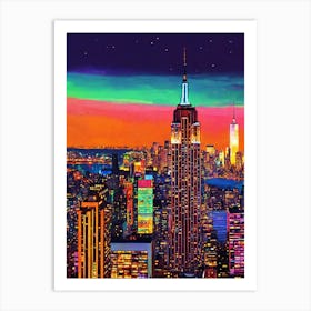 New York City At Night Art Print