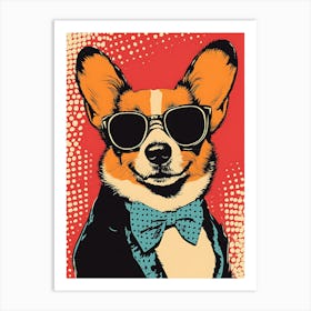 Corgi In Sunglasses 2 Art Print