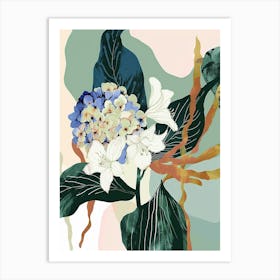 Colourful Flower Illustration Hydrangea 4 Art Print