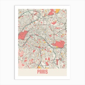 Paris Map Poster Art Print