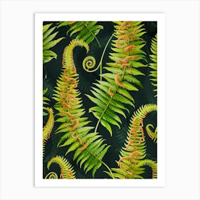 Pattern Poster Harts Tongue Fern 1 Art Print