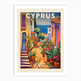 Paphos Cyprus 1 Fauvist Painting Travel Poster Art Print