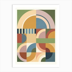 Abstract Bauhaus Geometry Sophisticated cosy Autumn Art Print