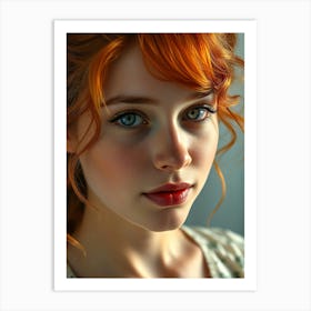 Portrait Of A Girl With Red Hair 1 Art Print