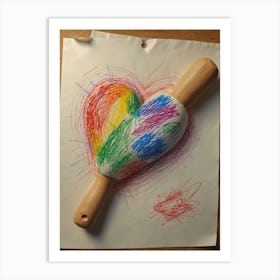 Heart Shaped Rolling Pin Art Print