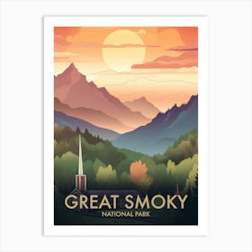 Great Smoky National Park Vintage Travel Poster 17 Art Print