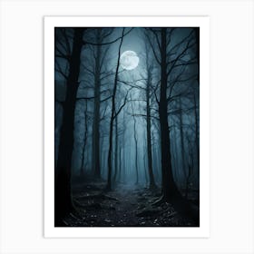 Full Moon In The Forest 7 Art Print