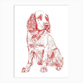 Irish Setter Line Sketch 2 Art Print