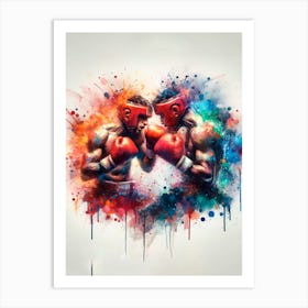 Two Boxers Fighting Art Print